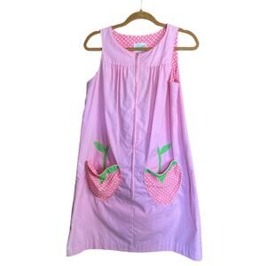 VINTAGE Strawberry Housecoat 60s 70s